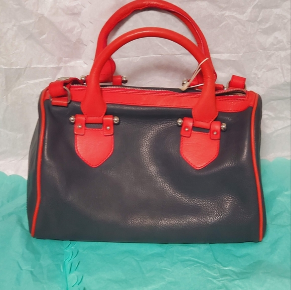RARE! JOHN GALLIANO BLACK RED LEATHER BOSTON/BOWLING BAG NEW WITH/ TAG FULL SET - Picture 12 of 12